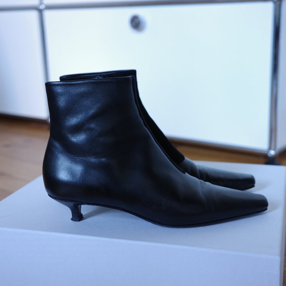 Toteme The Slim Leather and Suede Ankle Boots